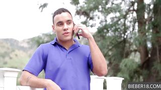 Hairless gay bloke drills super happy friend