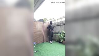 Caught Step Dad Shooting A Huge Load Of Piss Outside