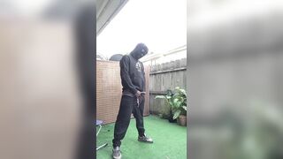 Caught Step Dad Shooting A Huge Load Of Piss Outside