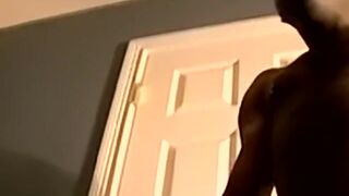 Black amateur gay Arrin jerking off his BBC before cumshot