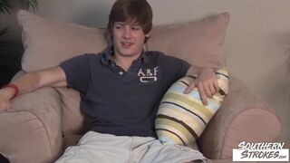 Strokes Athletic Twink Rusty Masturbates Dick Solo