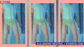 While dancing, the tip of Mistral Alejandro's cock came off