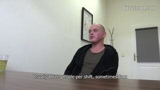 DIRTY SCOUT 163 - Ex Bartender Visits Agent To Give Some Raw Cock A Try