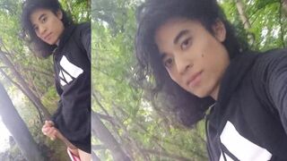 Adidas boy Jon Arteen takes selfies, jerks his cock, precum flows from his juicy glans, the horny cutie squirts cum while moanin