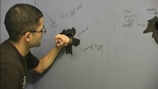 White guy sucking off black cocks at gloryhole