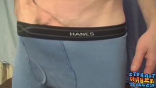 Straight bearded cutie trying out the dick blowing toy