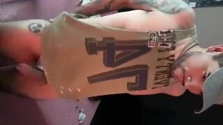 Tattoo Boy Jerking on Webcam