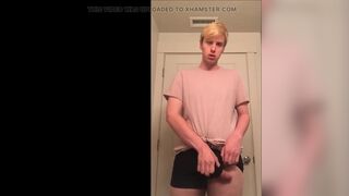 Blonde Twink Cums & Shows off Tight Hole