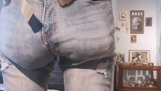 Jeans Bulge with Leather Chaps