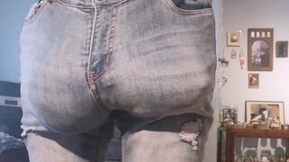 Jeans Bulge with Leather Chaps
