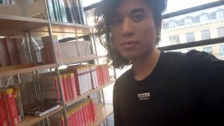 Twink student Jon Arteen goes to school to do a sexy dance before a striptease on the teacher's desk in a classroom, he starts b