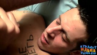 Athletic jock Cayden Priar masturbates and pisses on himself