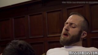 Mormon elder hazing young member with bareback ritual