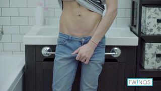 Skinny Horny Blonde William B Jerks Off His Dick And Cums!