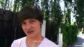 CZECH HUNTER 459 - Emo Twink Strokes & Sucks A Cock In The Car