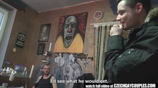 Wild sex for money in a tattoo studio