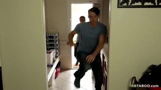 Piledriving his ass while standing