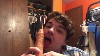 Horny Twink Niko. Springs Sucks on Big Dildo