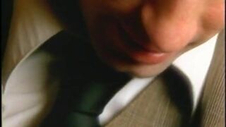 Young blond coed face-fucked in bathroom as black cowboy strokes it a stall away