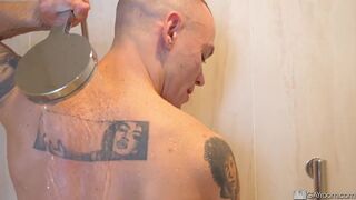 Room Skinny Damien Rose Blows Huge Load Into Hot Hunk