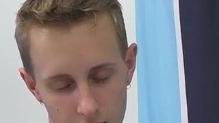 Shy and skinny amateur Jacob Rex masturbates and cums solo