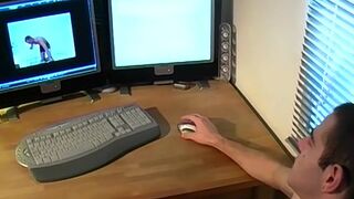 Young UK amateur masturbates his cock after kinky interview