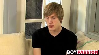 Interviewed young man Corey Jakobs masturbates and cum