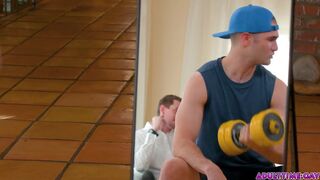 Adulttime.gay - Straight alpha male anal fucks his buddy in his asshole