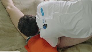 Sucking, Ball Licking and Face Fucking Turns Into Very Intimate and Sensual Sex with V's Ass Milking Me at the End!