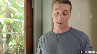 He toweling himself when I open the door