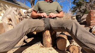 Pissing myself while cutting firewood