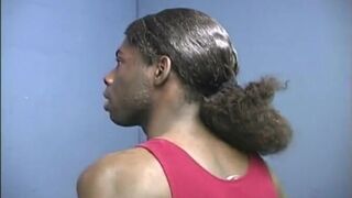 Long haired black guy gets assfucked by fellow black men