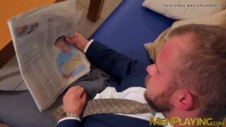 Hung bartender fucking classy young businessman