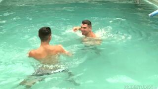 Guys Get Hard in the Pool & Take it Inside