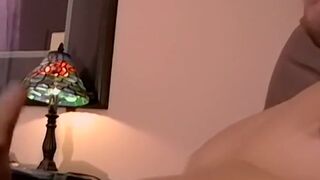 Handsome jock Jason jerking off before blowjob and facial