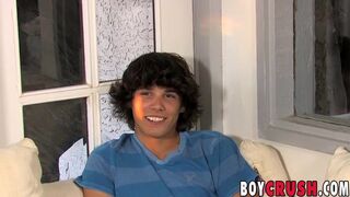 Twink with a beautiful smile shows off cock and ass