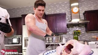 Hunks Stuff A Turkey And Each Other