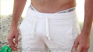 Casting Hot and sexy guy with a cock ring nails his audition