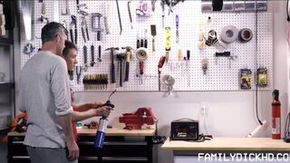 Young Fit Twink Stepson Fucked By Stepdad In The Garage