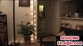 Str8 homemade stud 1st time jerks his cock for gay porn