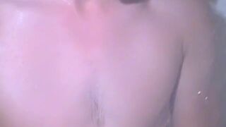 Home alone twink stroking his cock and touching his balls