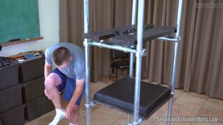 18! Teenage Boy gets his First Bondage Spanking