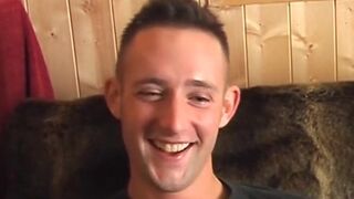 Gay cock wanker Jared interviewed before cumshot