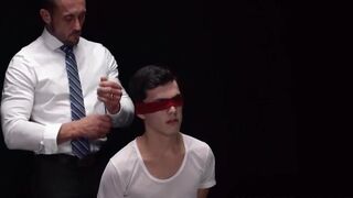 Alluring twink bangs doggystyle with muscular Mormon elder