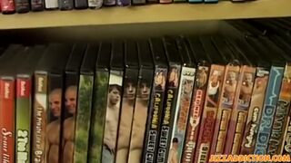 Outrageous twink is stroking his raging boner while naked