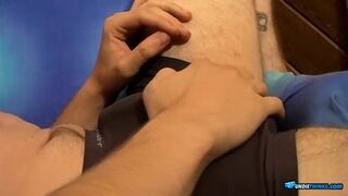 Deviant underwear lover Bryce Corbin tugs his massive cock