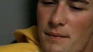 Hairy twink Shane Allen fiddles ass while tugging cock