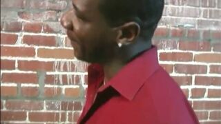 Two black janitors fucking a white guy in the ass