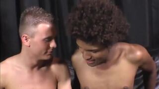 A white guy and a black dude sucking each others cock