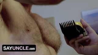 Shy Step Son Rob Quin Helps Shaving His Hunk Step Dad Muscled Madison's Balls - Hot